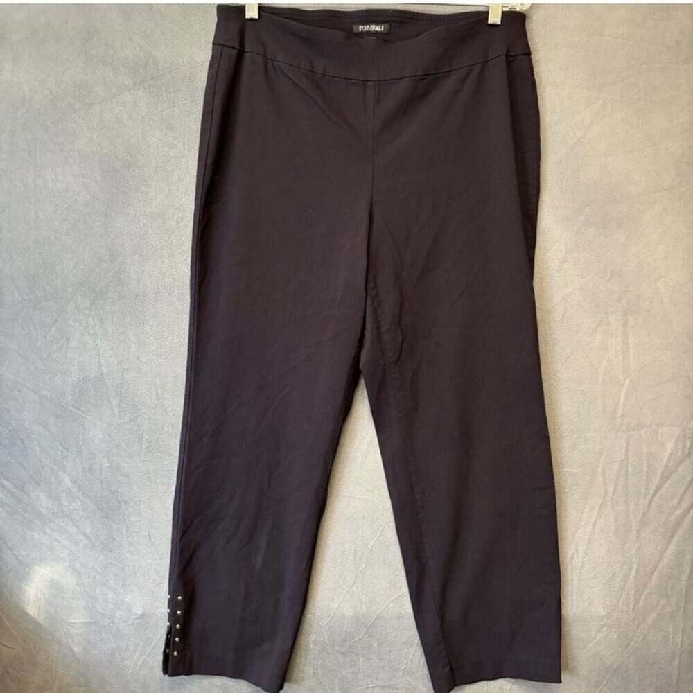 Roz & Ali Pants Size 14 Black Pull On Ankle Studded Hem Women